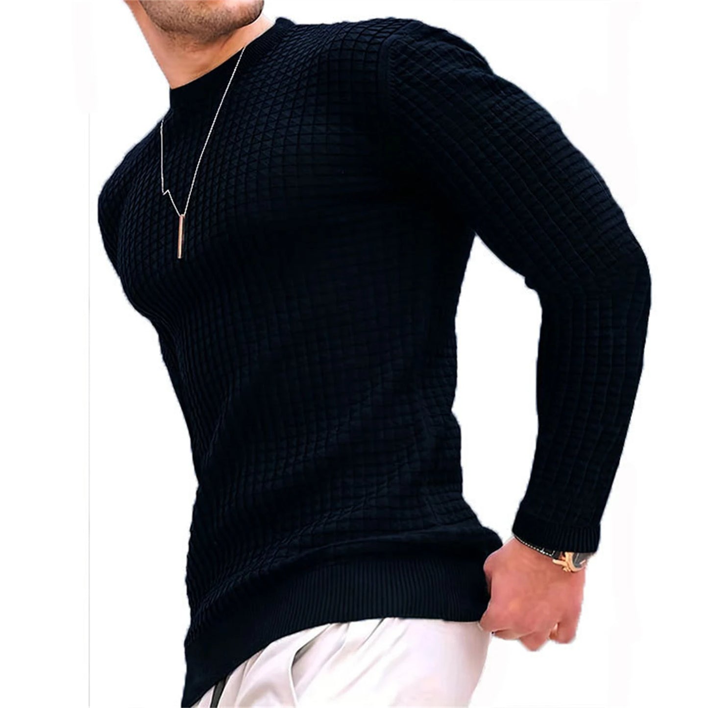 Cas | Waffle Knit Jacquard Hoodie
