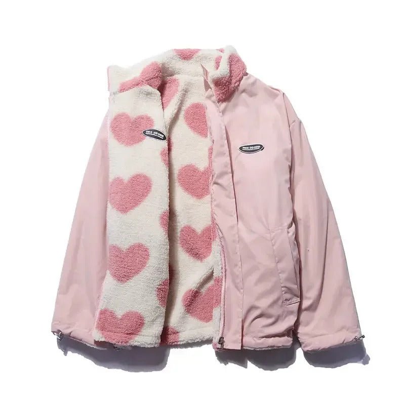 Stephanie | Reversible Heart Print Jacket