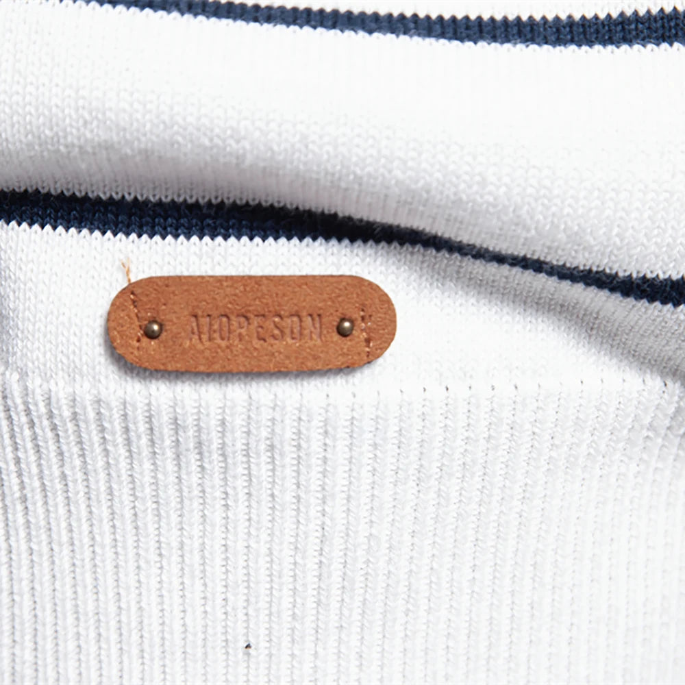 Johan | Striped Cotton Knit O-Neck Sweater