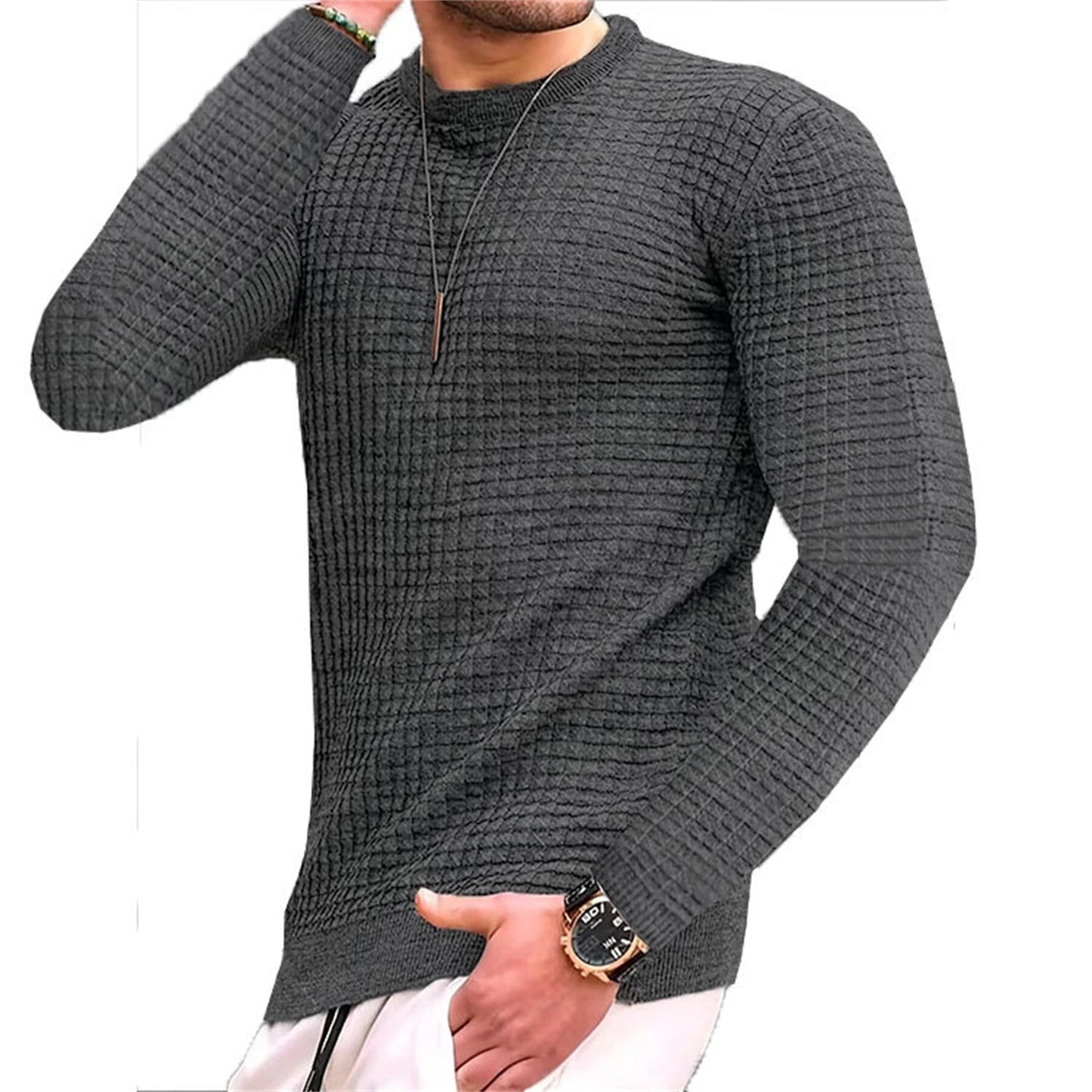 Cas | Waffle Knit Jacquard Hoodie