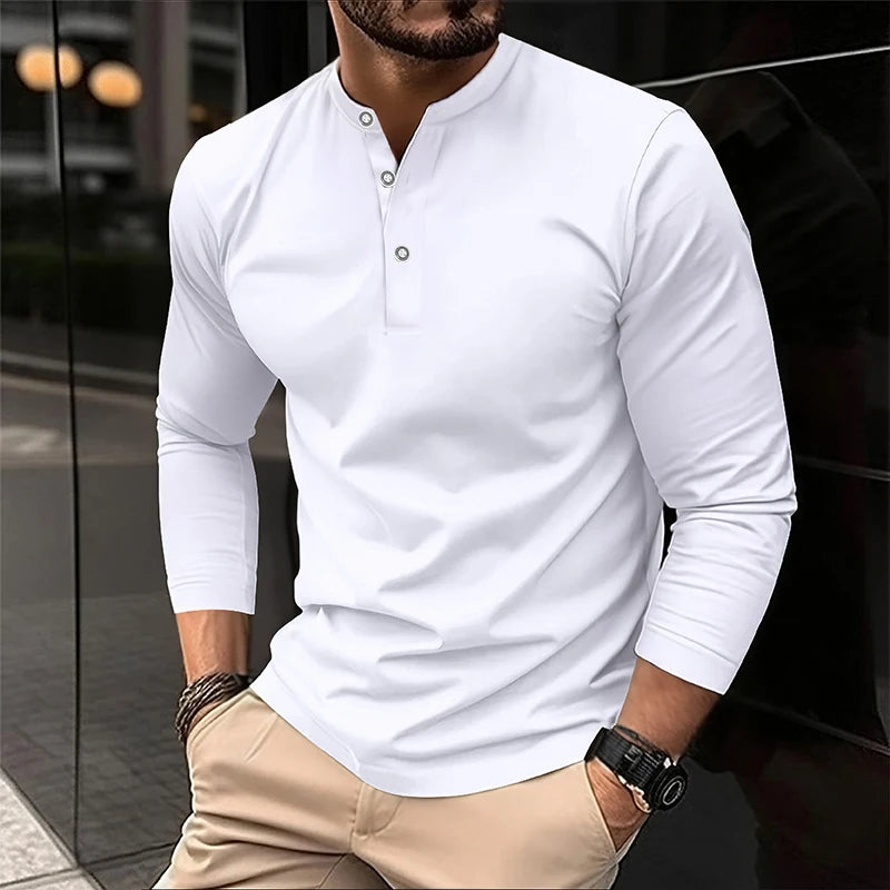 Alexander | Long Sleeve Breathable Polo Shirt for Men