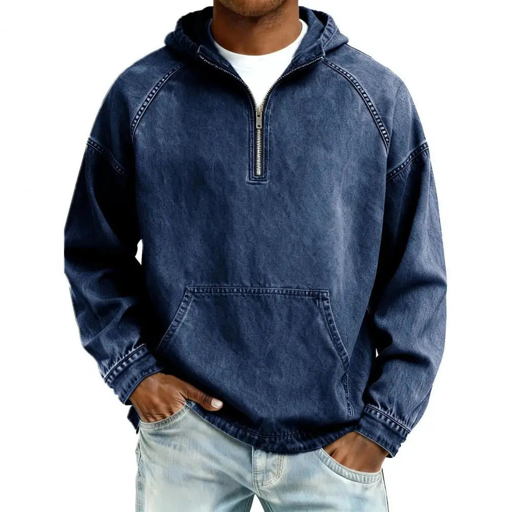 Cale | Washed Half-Zip Hoodie