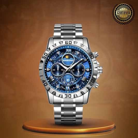 Military Inspired Metal Strap Wrist Watch