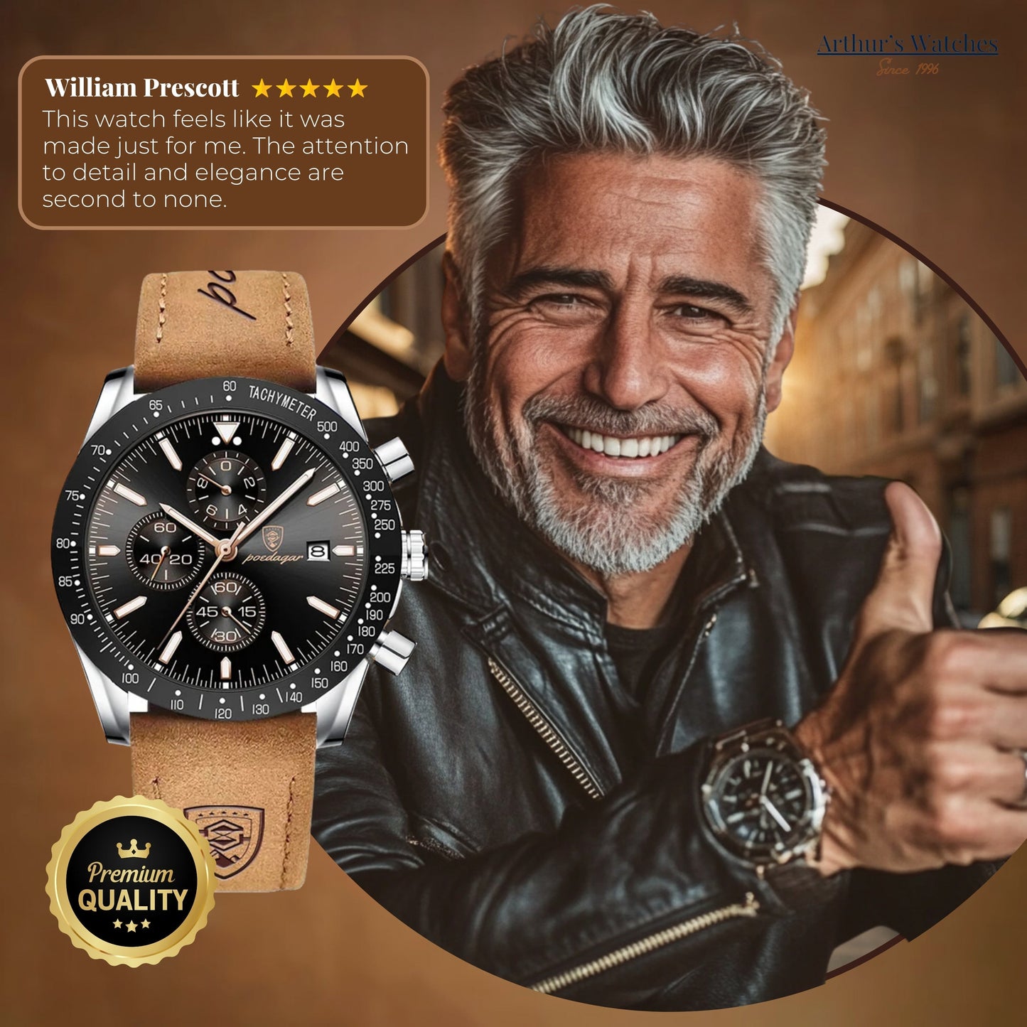 Premium Sleek Chronograph Wrist Watch