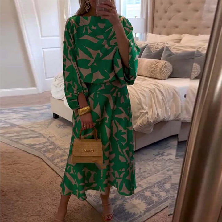 Mirabelle | Set Dress Casual Printed Lantern Sleeves Temperament