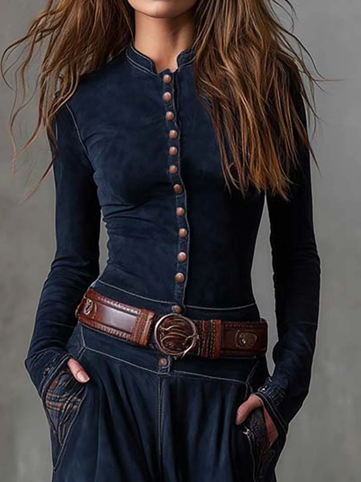 Zoë | Vintage Suede-Effect Plaid Maxi Dress