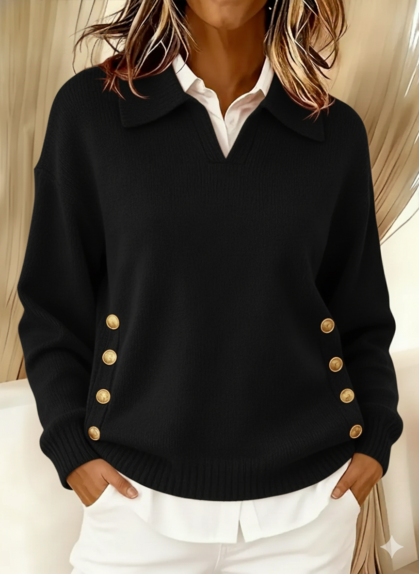 Abigail | Button Detail Knit Sweater