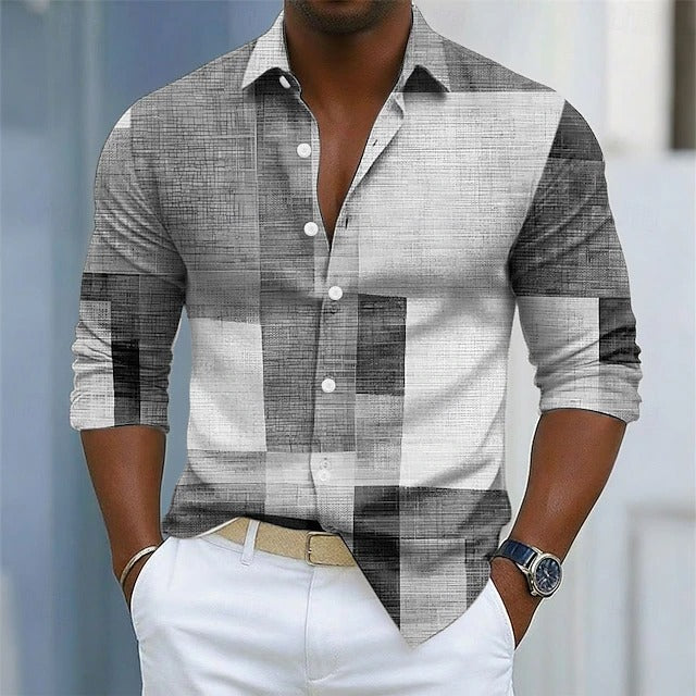 Sullivan | Geometric Colourblock Long Sleeve Shirt