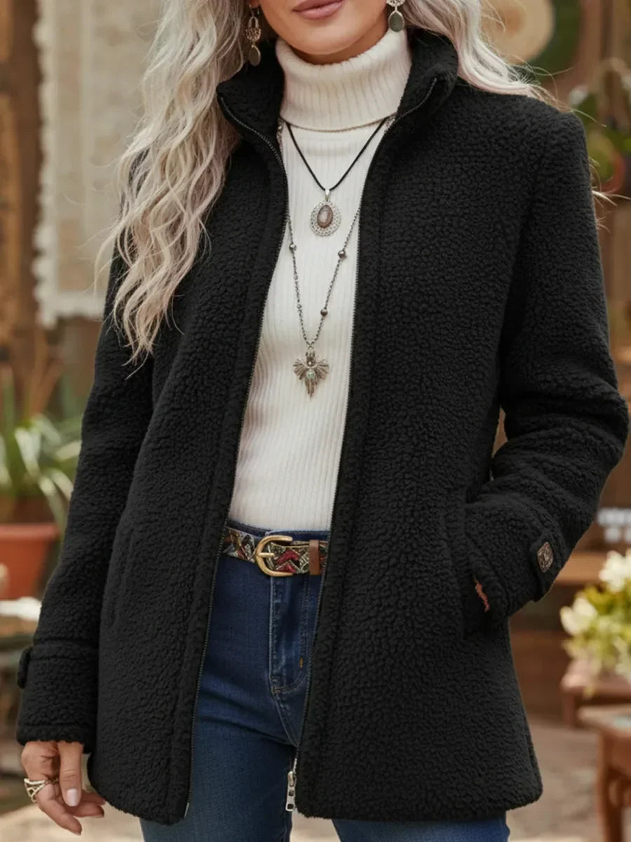 Elowen | Full-Zip Soft Wool-Feel Stand Collar Jacket