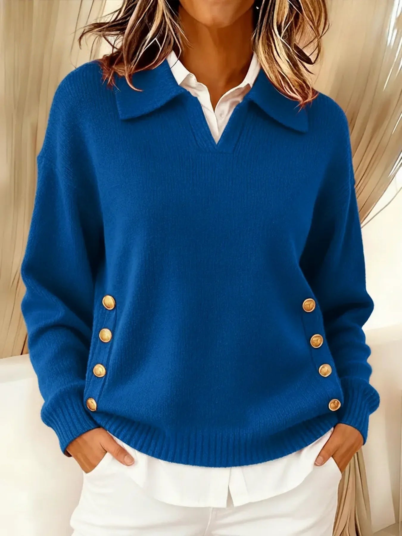 Abigail | Button Detail Knit Sweater