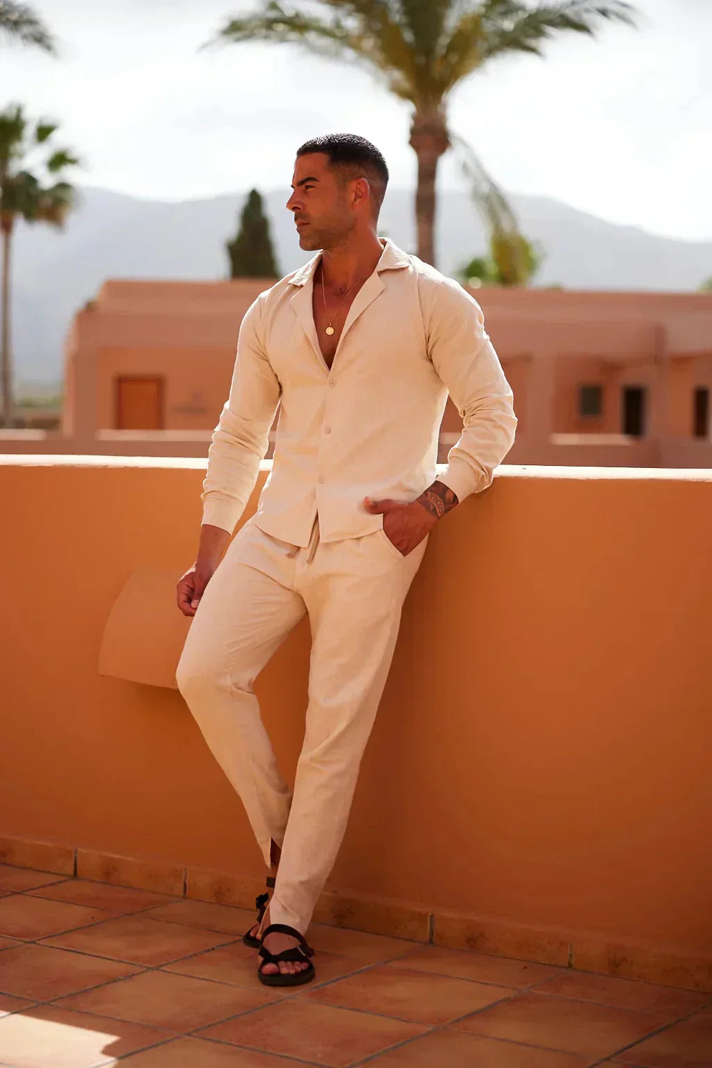 Walid | Classic Linen Loungewear Set