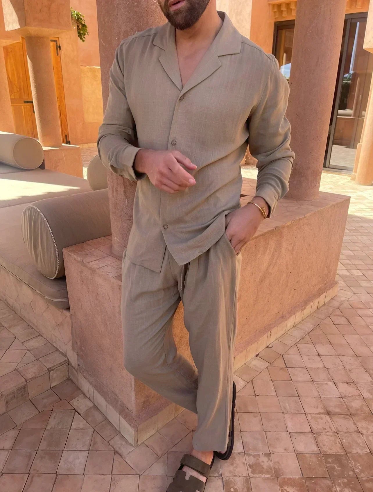 Walid | Classic Linen Loungewear Set