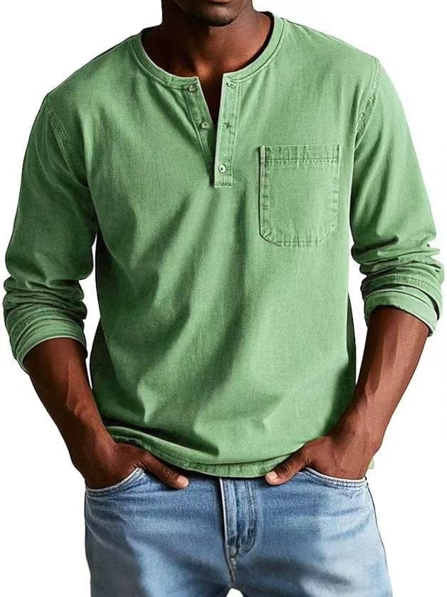 Renzo | Washed Long Sleeve Henley