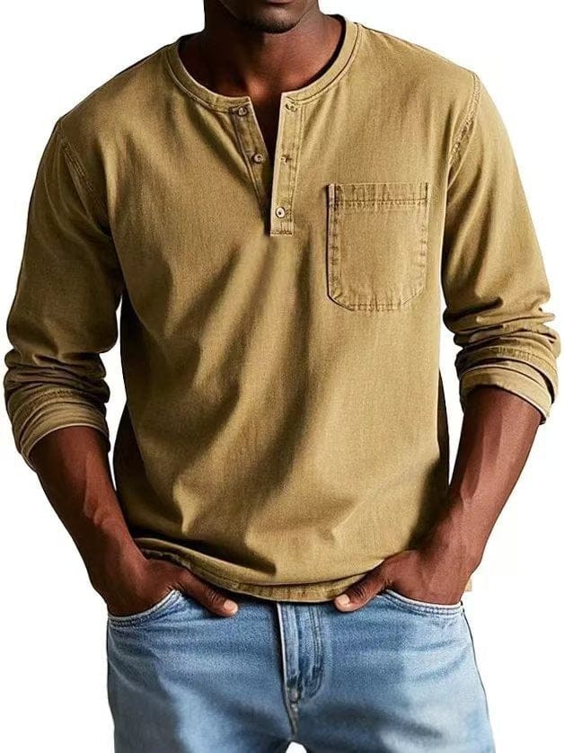 Renzo | Washed Long Sleeve Henley