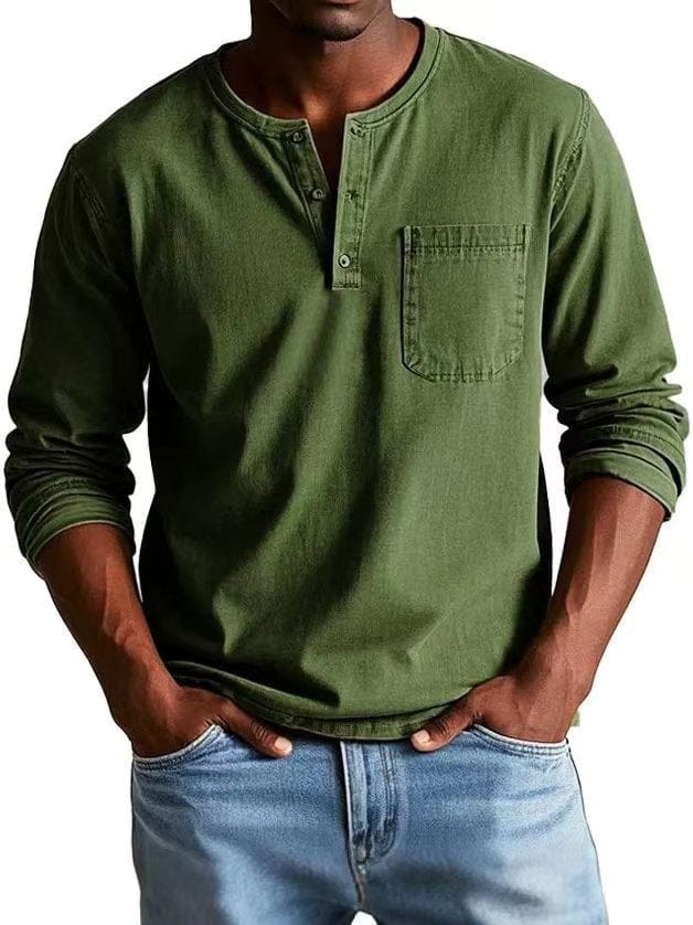 Renzo | Washed Long Sleeve Henley