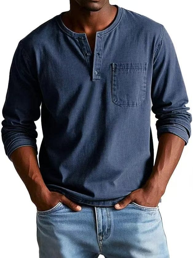 Renzo | Washed Long Sleeve Henley