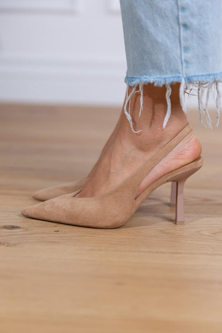Lydia | Suede Slingback Heels